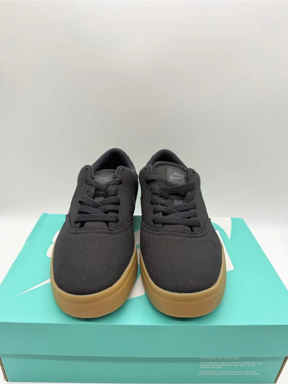 Nike SB Check Canvas GS Black Gum Brown 905373-006 Size 6.5Y